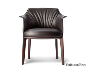 ARCHIBALD - Upholstered leather easy chair with armrests _ Poltrona Frau