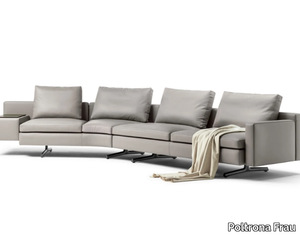 IN THE MOOD - Curved 4 seater leather sofa _ Poltrona Frau