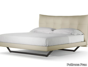 AURORA TRE - Leather bed with upholstered headboard _ Poltrona Frau