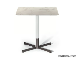 BOB BISTROT - Square Calacatta Oro marble table with 4-star base _ Poltrona Frau