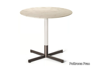 BOB BISTROT - Round Calacatta Oro marble table with 4-star base _ Poltrona Frau