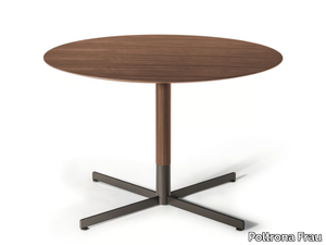 BOB BISTROT - Round walnut high side table _ Poltrona Frau