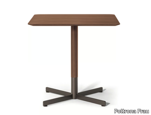 BOB BISTROT - Square walnut table with 4-star base _ Poltrona Frau