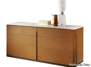 FIDELIO - Tanned leather chest of drawers _ Poltrona Frau