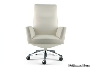 CHANCELLOR - Recliner leather executive chair with 5-spoke base with castors _ Poltrona Frau