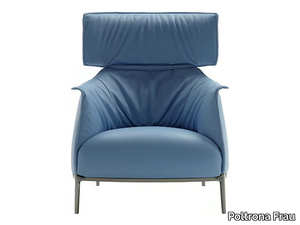 ARCHIBALD - Leather armchair with headrest _ Poltrona Frau