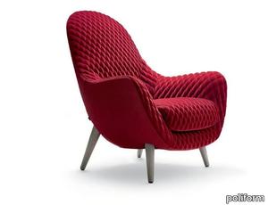 MAD KING - Upholstered fabric armchair with armrests _ Poliform