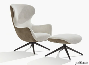 MAD JOKER - Swivel fabric armchair with armrests with 4-spoke base _ Poliform