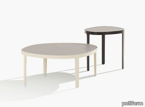 MAD OUT - Painted steel garden side table and stone top _ Poliform