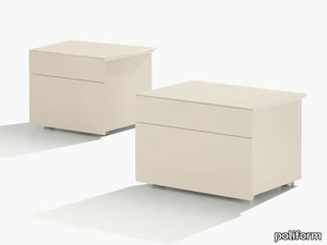 ABBINABILI - Wooden bedside table with drawers _ Poliform