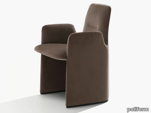 GUEST - Upholstered fabric chair with armrests _ Poliform