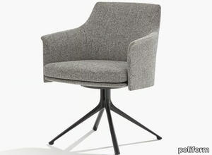 STANFORD BRIDGE - Swivel fabric chair with armrests _ Poliform