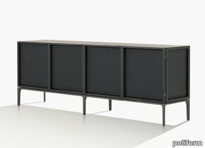 AIKO - Wood and glass sideboard with doors _ Poliform