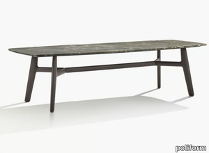 CURVE - Rectangular marble living room table _ Poliform