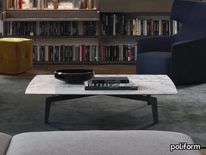 TRIBECA - Rectangular marble coffee table _ Poliform