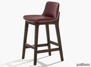 VENTURA - High leather stool with footrest _ Poliform