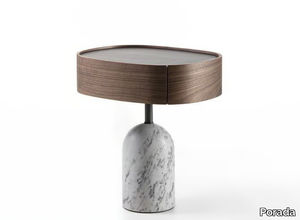 EKERO NIGHT - Marble and wood bedside table _ Porada