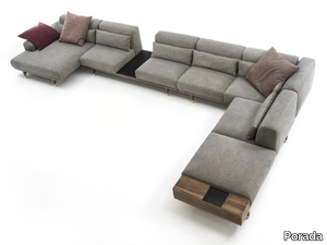 ARGO - Sectional fabric sofa with storage space _ Porada