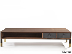 BAYUS - Low rectangular coffee table in canaletta walnut _ Porada