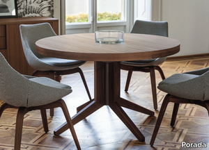 BRYANT - Extending round walnut table _ Porada