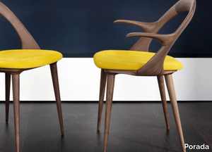 ESTER - Walnut chair with armrests _ Porada