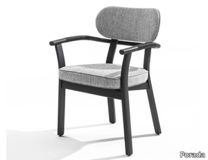 EVELIN - Chair with armrests in solid ash and fabric _ Porada