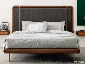 KILLIAN - Wooden bed with upholstered headboard _ Porada