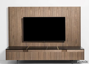 MATICS - Modular walnut TV cabinet with flap doors _ Porada