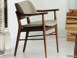 NISSA - Walnut chair with armrests _ Porada