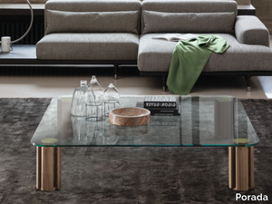 QUADRIFOGLIO - Low square crystal coffee table _ Porada