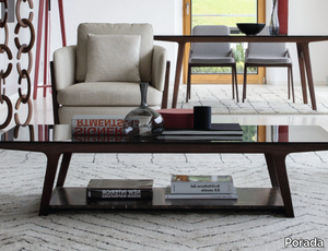 SCRIPT - Rectangular wooden coffee table with integrated magazine rack _ Porada