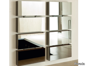 PIT STOP - Wall mounted mirrored glass shoe cabinet _ Porada