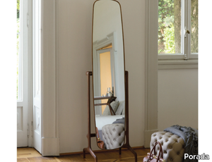 TIMOTHY - Tilting freestanding walnut mirror _ Porada