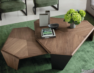 TORTUGA - Walnut coffee table for living room _ Porada