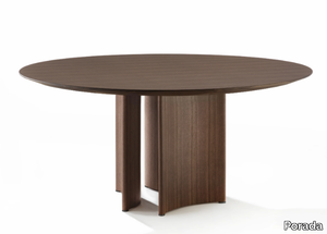 ALAN - Round table in canaletta walnut _ Porada