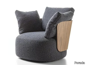 CALIN - Swivel armchair with removable cover _ Porada