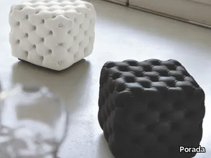 ALCIDE - Tufted leather pouf _ Porada