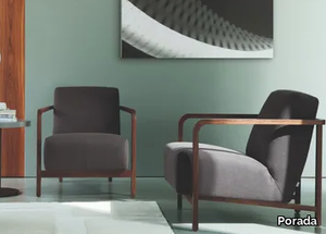 GILDA - Upholstered fabric armchair with armrests _ Porada