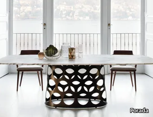 JEAN BOTTE - Rectangular Calacatta Oro marble dining table _ Porada