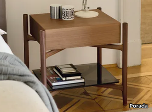 REGENT - Rectangular wooden bedside table with drawers _ Porada