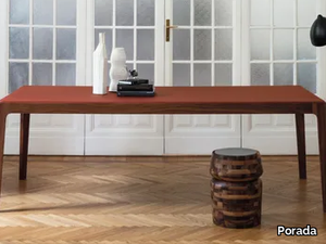 ZIGGY - Rectangular table in walnut and glass top _ Porada