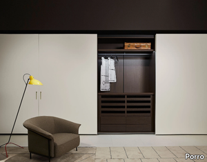 STORAGE PULL-OUT SLIDING - Sectional wardrobe with coplanar doors custom _ Porro