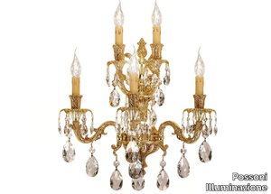 CAESAR 798/A5-SH/G - French Gold wall light with pear shape Schoeler crystals _ Possoni Illuminazione