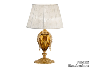 EDEN 265/LP - Sanded gold plated table lamp with crystal _ Possoni Illuminazione