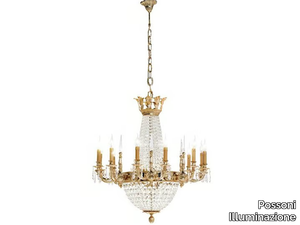 EMPIRE 096/12+6-SH - Gold plated chandelier with Schoeler crystals _ Possoni Illuminazione