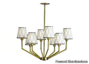 EPOQUE 555/8 - Antique brass finish chandelier with shades _ Possoni Illuminazione