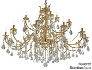 ERMES 099/21-SH/P - French Gold chandelier with Schoeler crystals _ Possoni Illuminazione