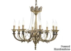 GINEVRA 858/8 - Antique Brass chandelier _ Possoni Illuminazione