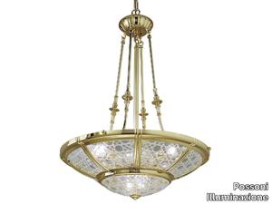 GIOTTO 1898/6-C - Gold plated chandelier with crystal _ Possoni Illuminazione