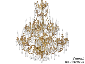 KENSINGTON 792/54-SH/G - French gold chandelier with Schoeler crystals _ Possoni Illuminazione